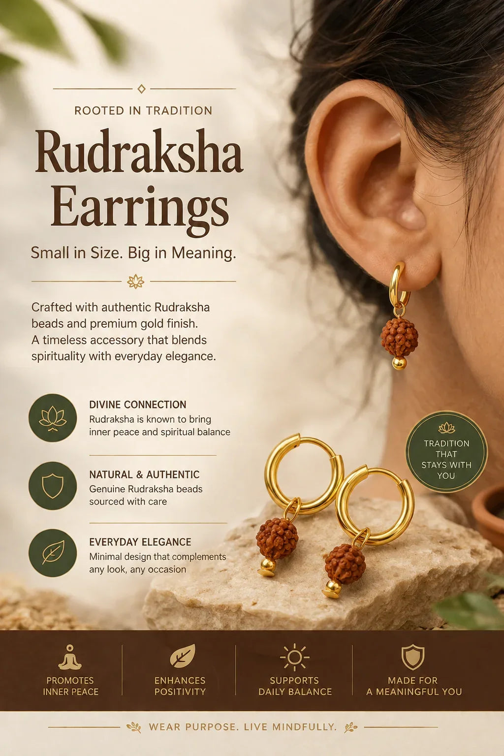 Mahadev Rudraksha Earrings